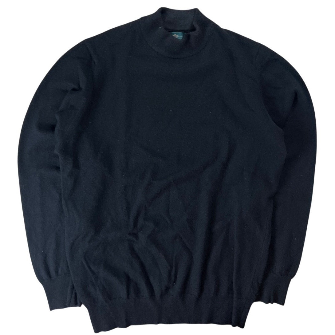Alan Paine Luxury Men’s Cashmere Turtle Neck Pullover Sweater Black Size LT