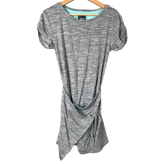 Maeve Anthropologie Heather Gray Wrap Front Mini Dress XS 100% Cotton