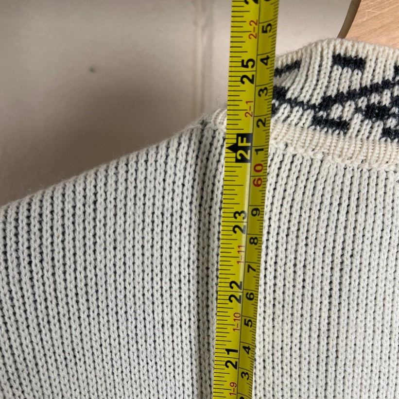 Vintage Demetre Heavy White Warm Knit Pullover *Dimensions In Pictures*