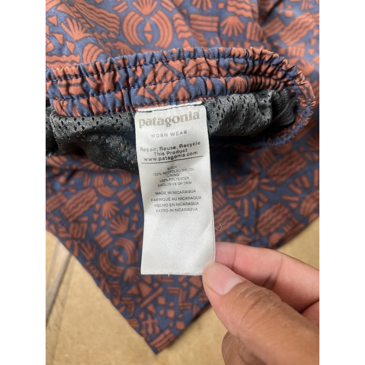 Patagonia Shorts Mens S Blue Bermuda Nylon Quick Dry Elastic Waist Pockets