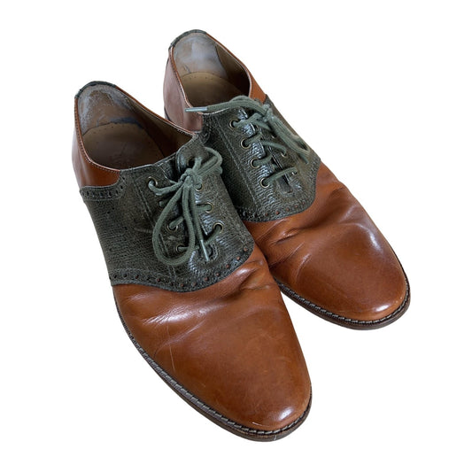 Cole Haan Boots Mens Size 10.5 Brown Leather Colorblock Lace Up Pointed