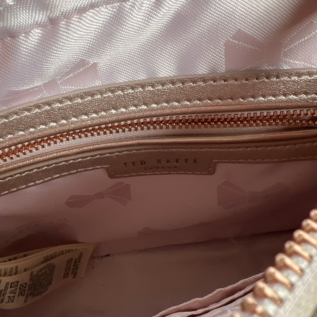 Ted Baker Rose Gold Pearl Embellished Leather Camera Bag