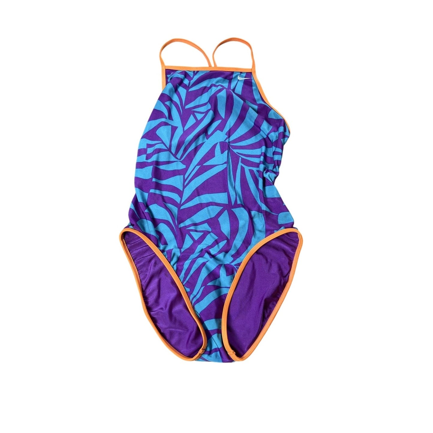 Nike One Piece Swimsuit Womens Size Purple Reversible Geometric Lined