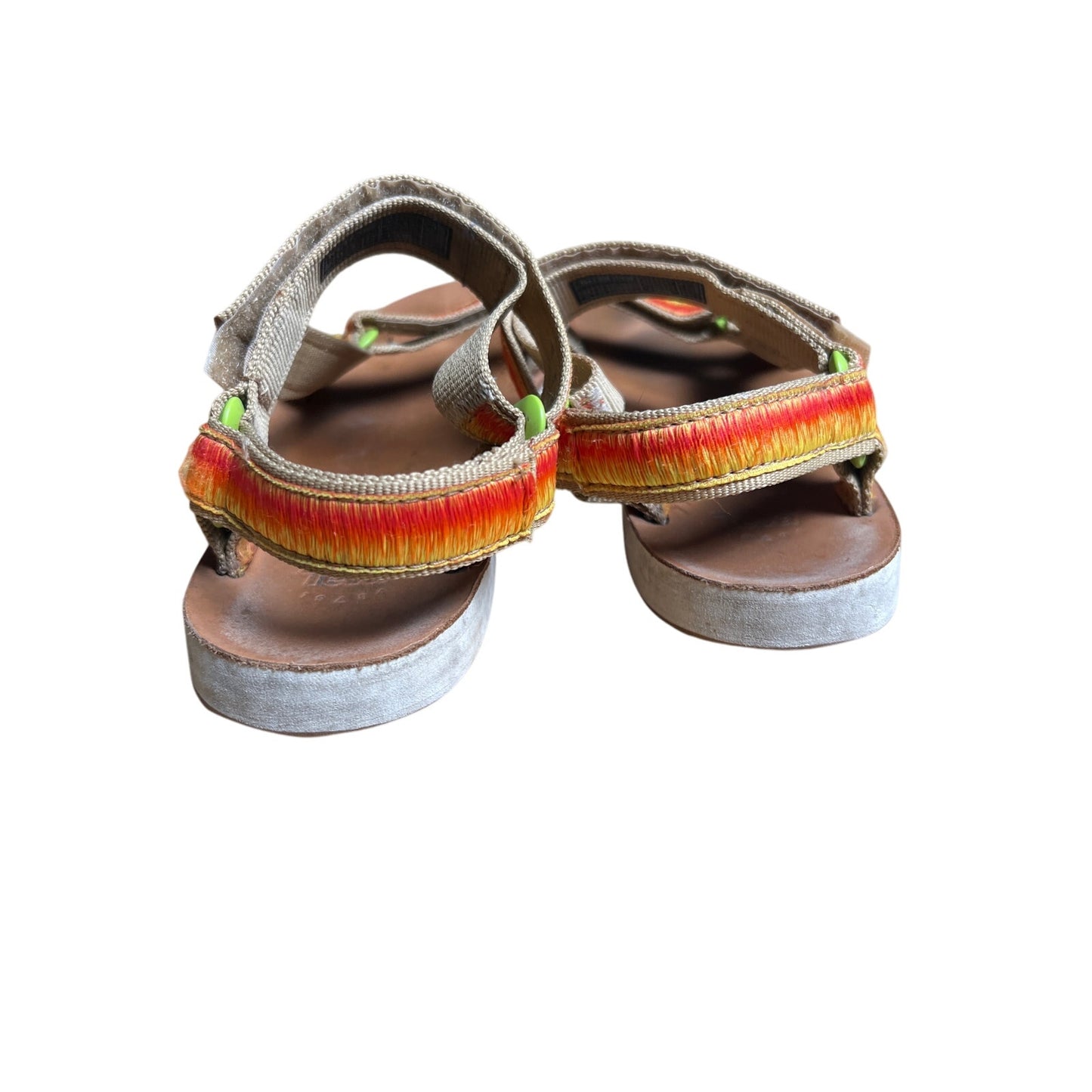 Teva Original Universal Sandals Womens 8 Orange Ombre Thread Leather Hook Loop