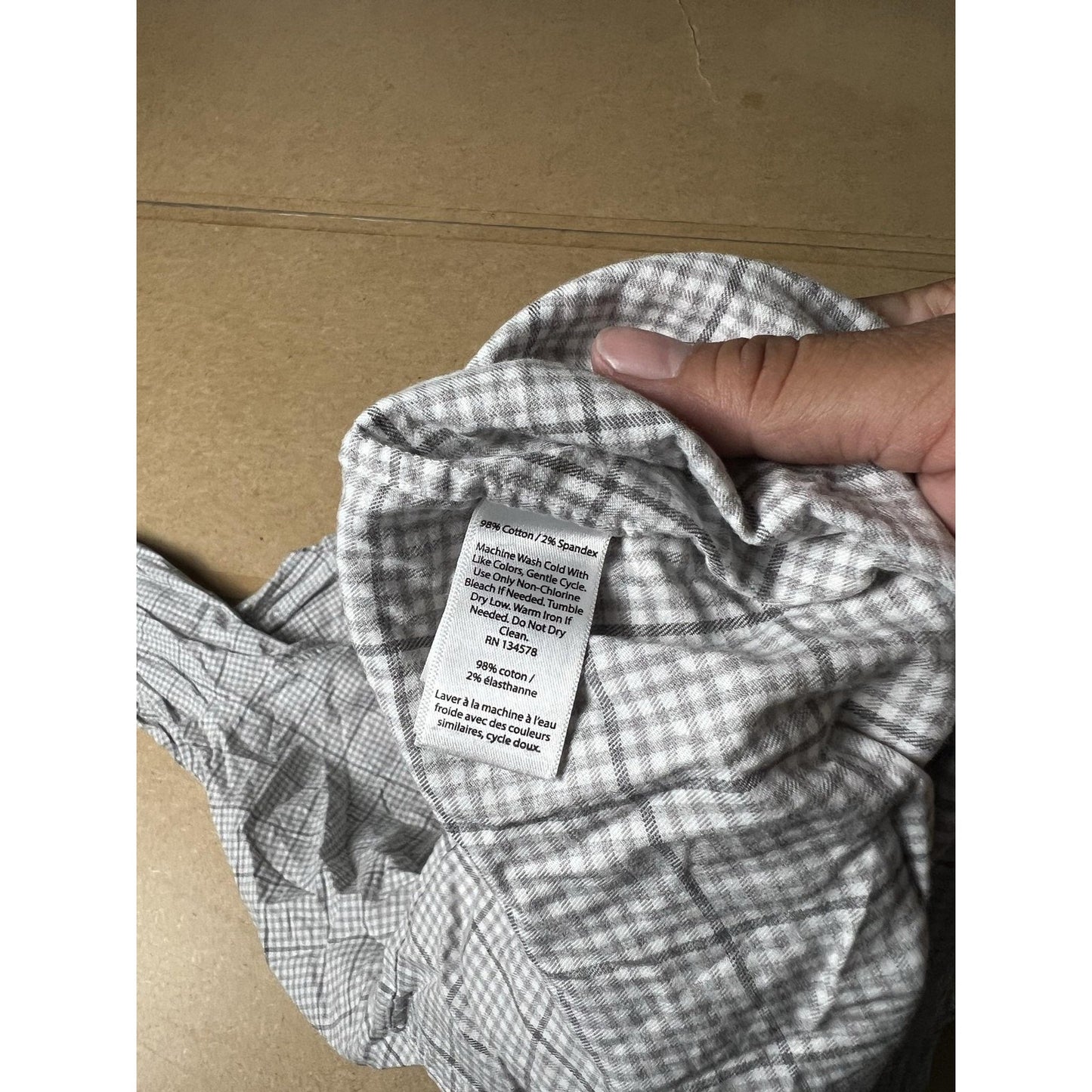 Vineyard Vines Shirt Mens XL Gray Check Long Sleeve Button Up Slim Fit