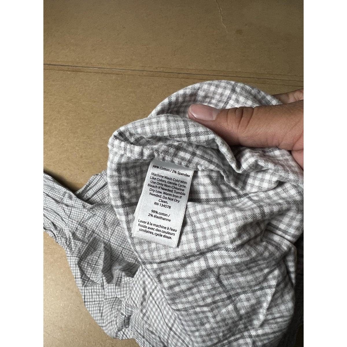 Vineyard Vines Shirt Mens XL Gray Check Long Sleeve Button Up Slim Fit
