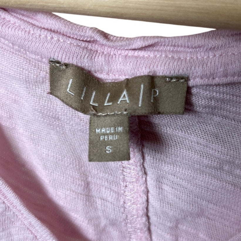 Lilla P Small S Pink Women's Top V-Neck Cotton