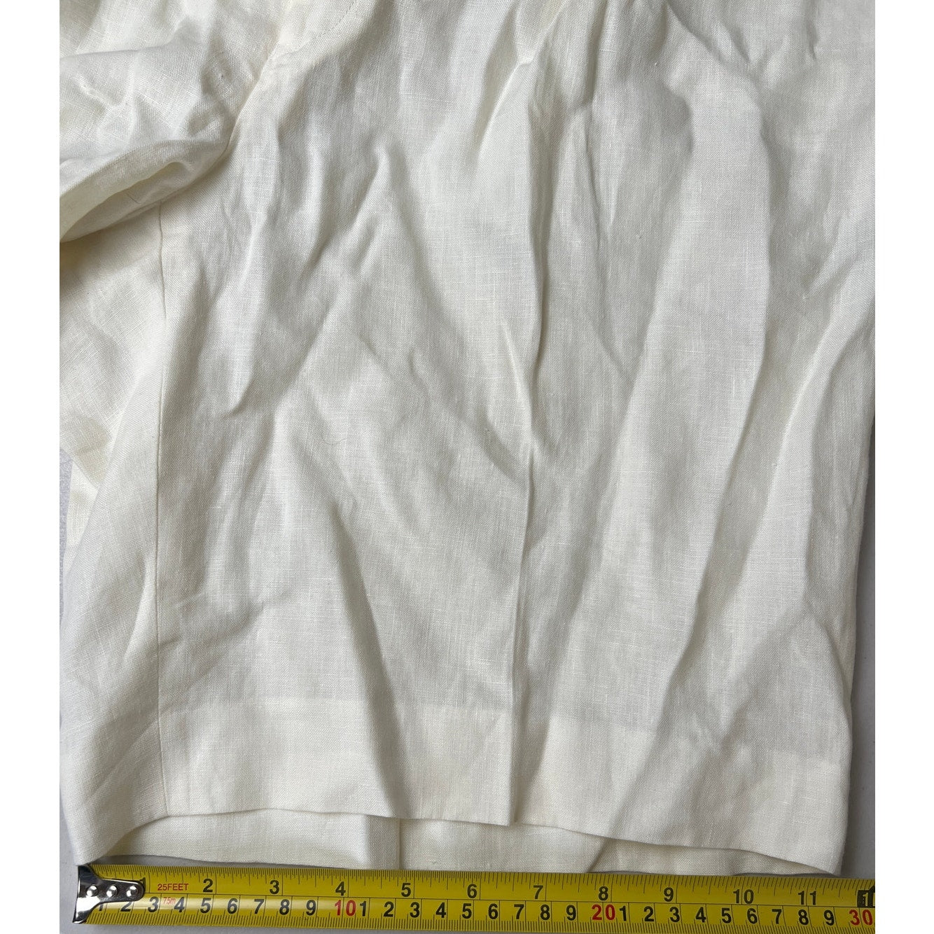 Ralph Lauren 40 Purple Label White Linen Short Made In Italy