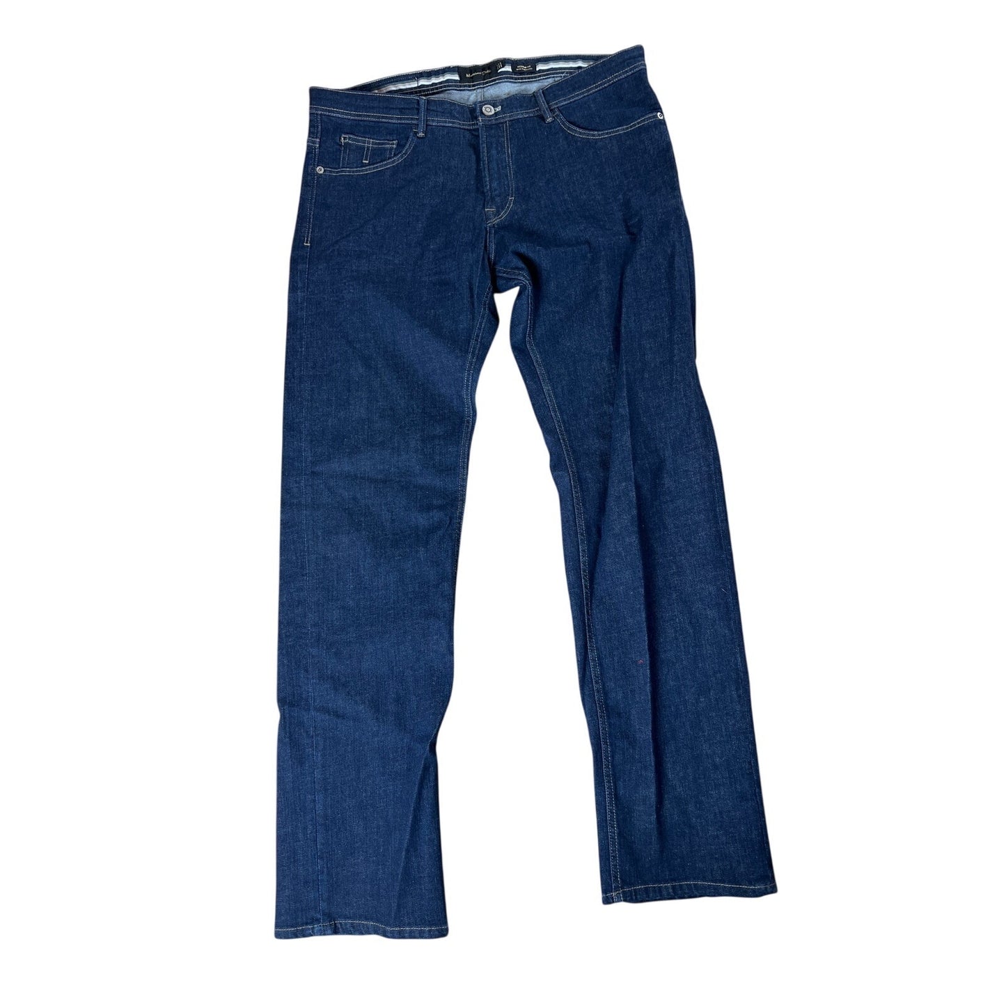 Massimo Dutti Size 34 Cropped Hem Dark Wash Straight leg Blue Jeans