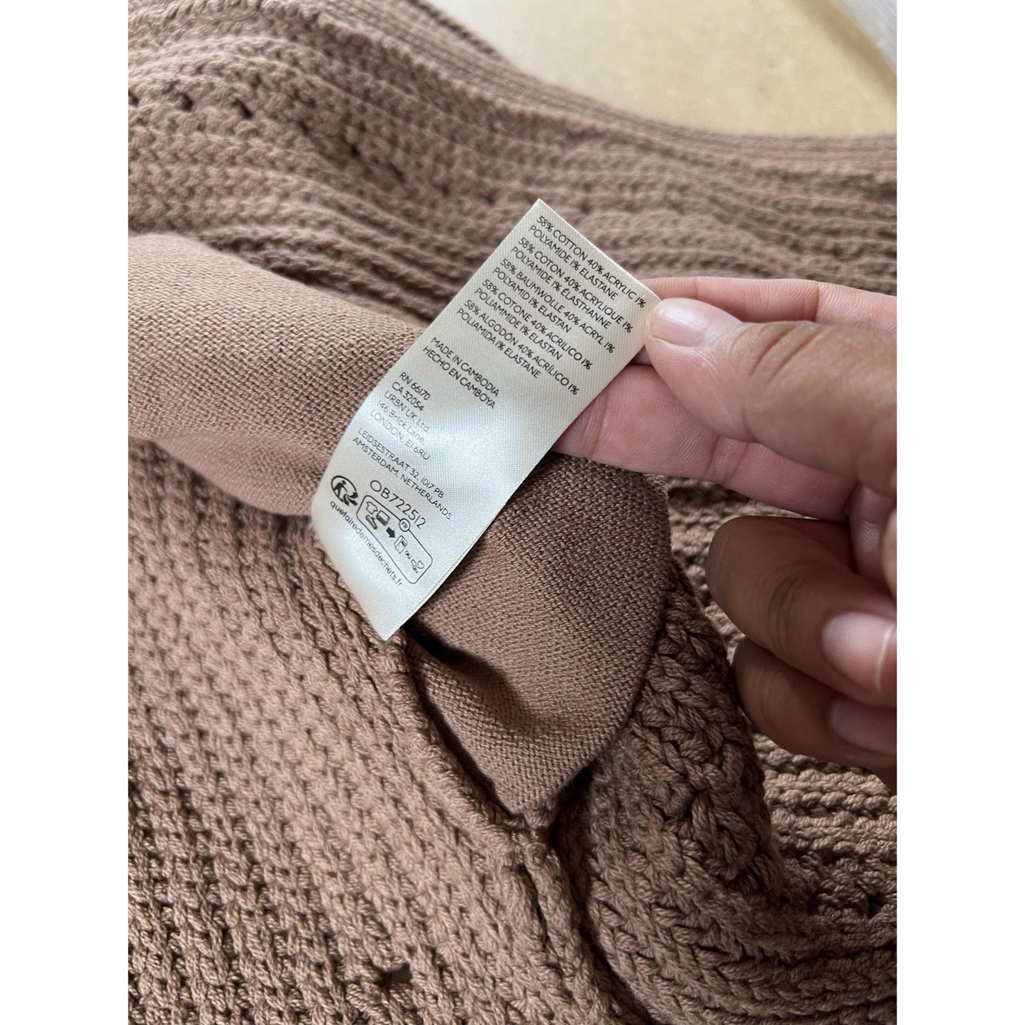 Free People Cardigan Womens M Brown Chunky-Knit Open V-Neck Relaxed Long-Sleeve