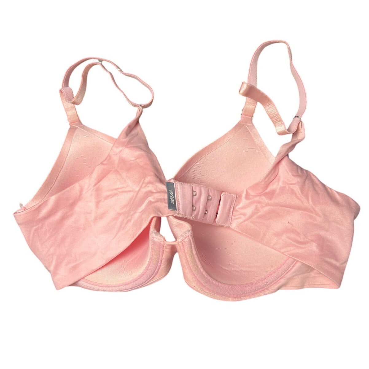 Aerie Sunny 32C Women Pink Bra Adjustable Lightly Lined Demi Push Up