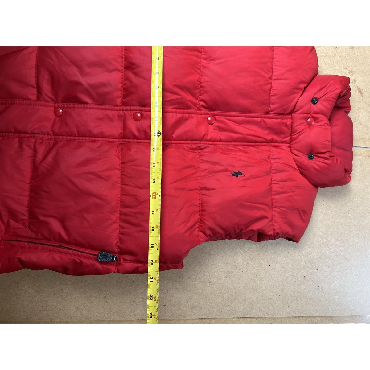 Polo By Ralph Lauren Vest Mens M Red Puffer Down Quilted Insulated Collar