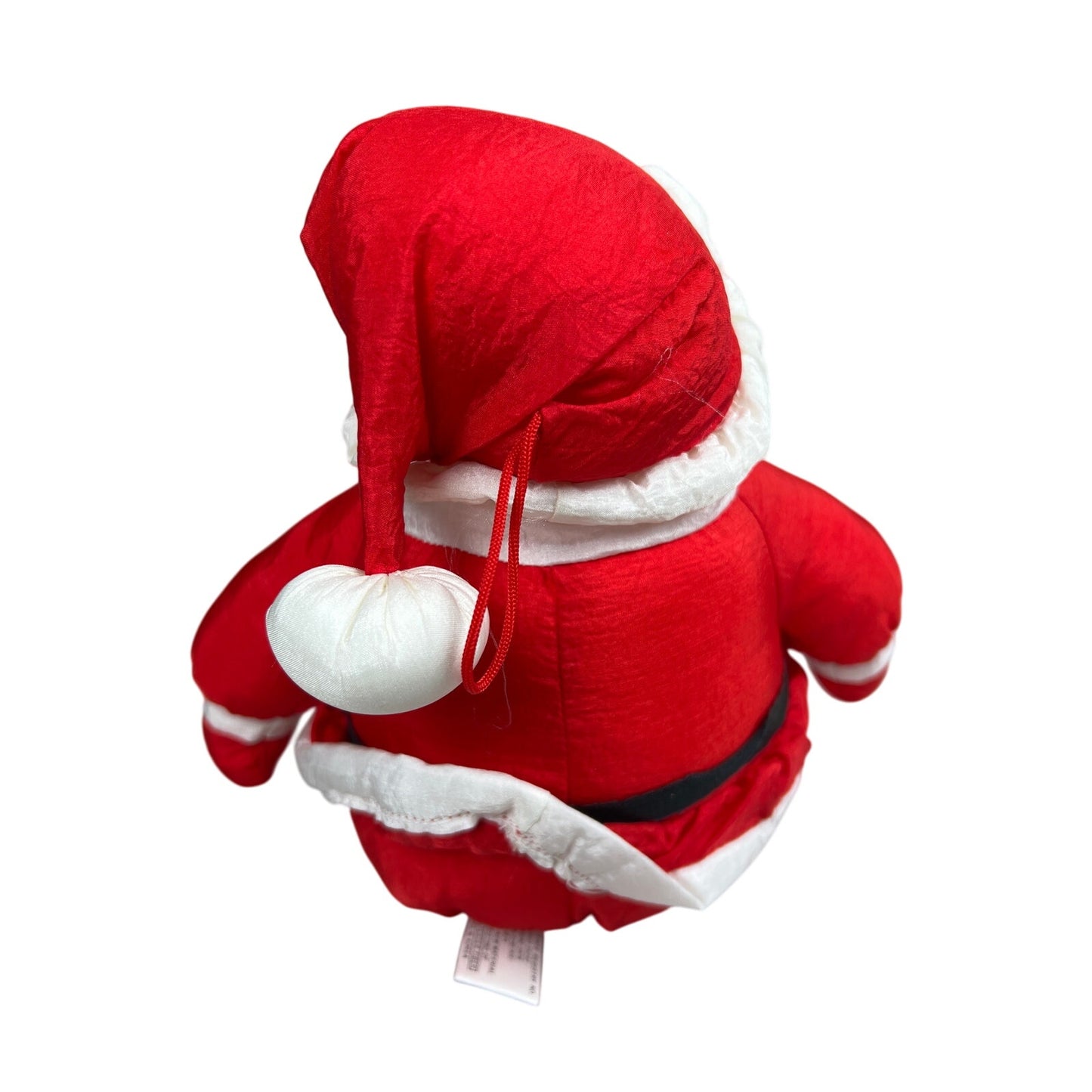 Vintage Puffy Santa Claus Plush Nylon Parachute Style 1990s J.S. International
