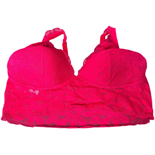 Victoria Secret Pink Red Bra Size XL Lined Pull On Bralette