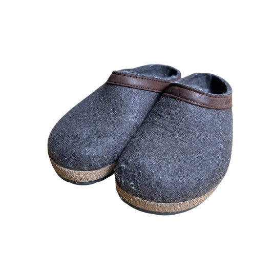 Haflinger Unisex Gray Grizzly Closed Heel Style Wool Clogs Size 38