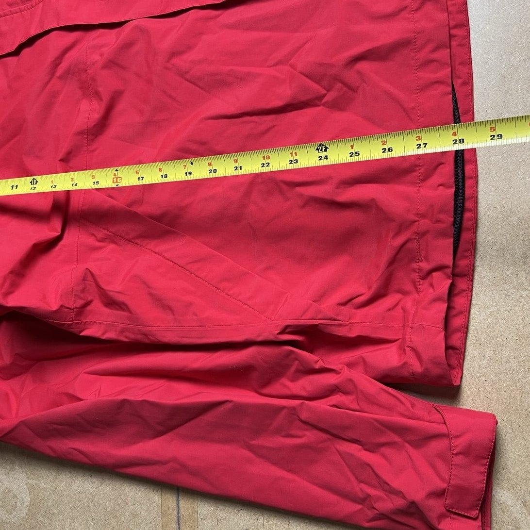 Helly Hansen Jacket Mens L Red Rain Coat Hooded Waterproof Helly Tech Pockets
