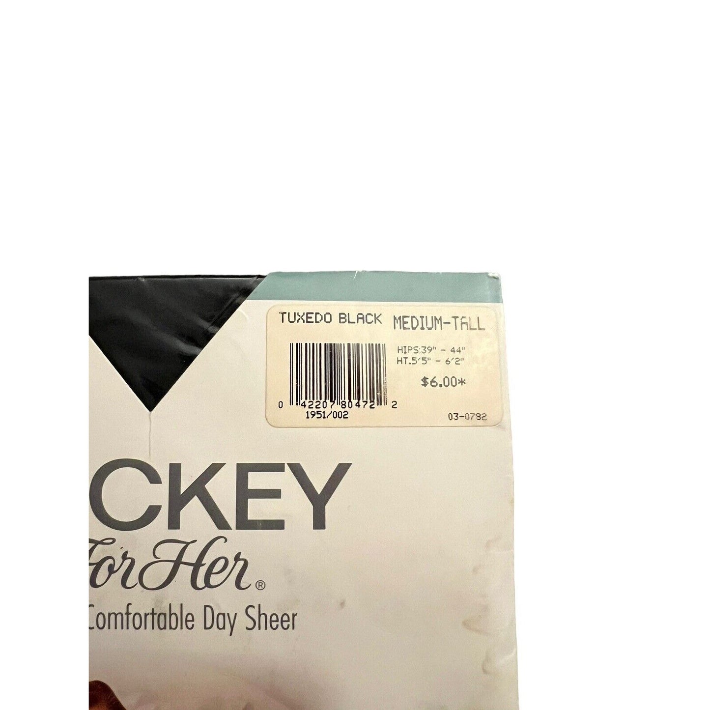 Jockey Day Sheer Control Top Pantyhose in Tuxedo Black Size Medium-Tall Vintage