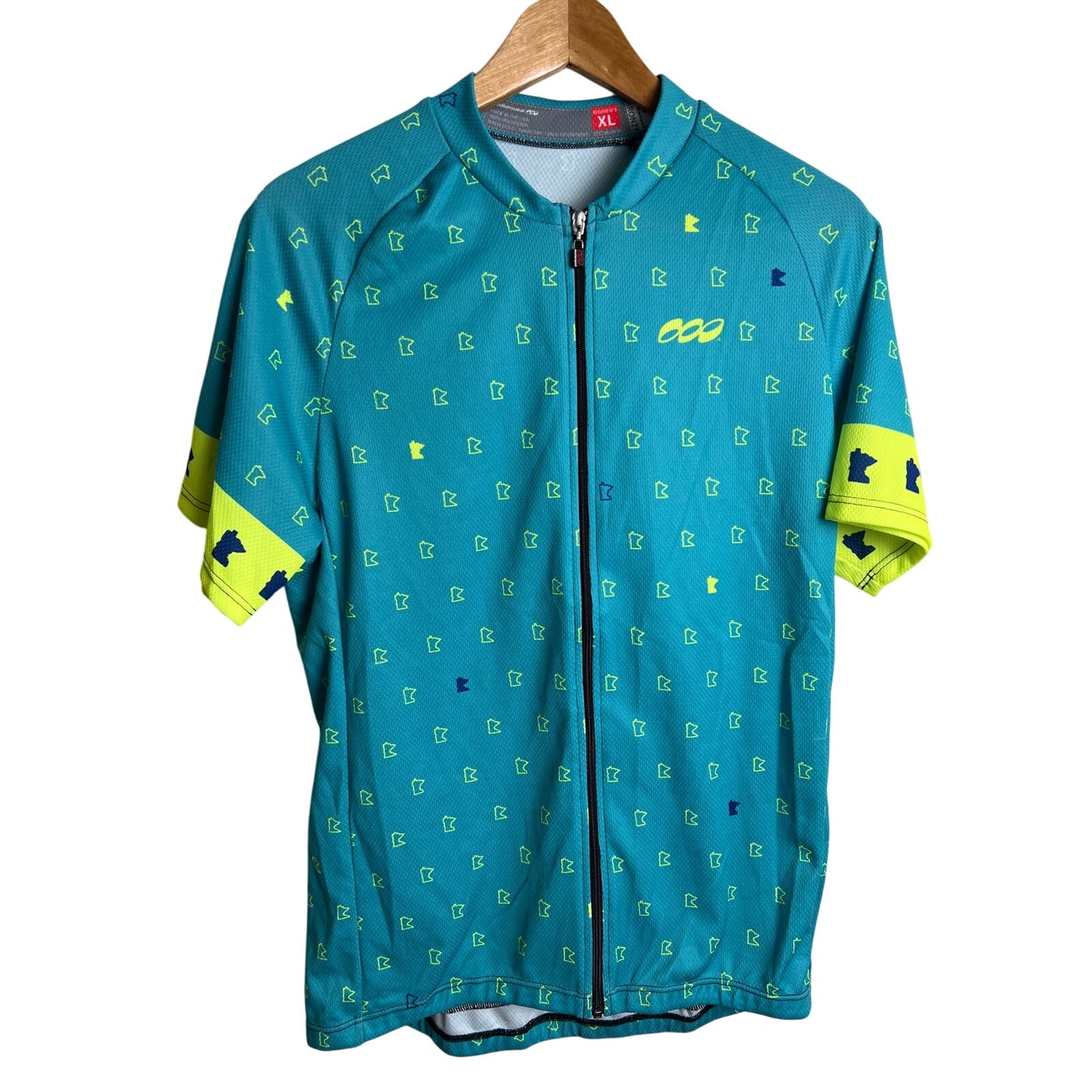 Podiumwear Women's XL Blue and Green Cycling Jersey