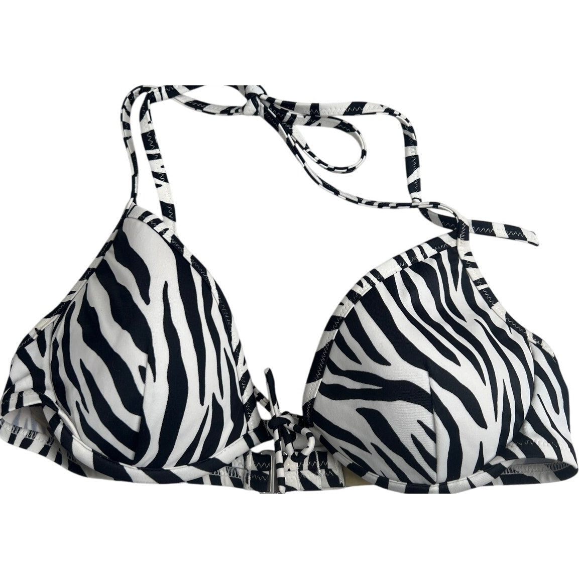Victoria's Secret 34C Bikini Top Black & White Zebra Animal Print
