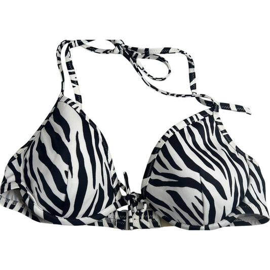 Victoria's Secret 34C Bikini Top Black & White Zebra Animal Print