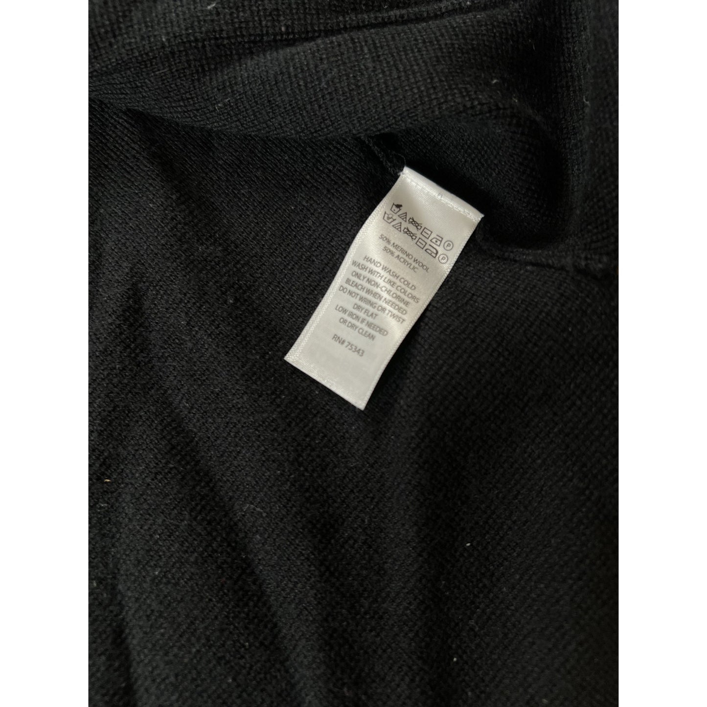 Tahari Cardigan Womens L Black Collared Open Pockets Knit Relaxed Tight-Knit