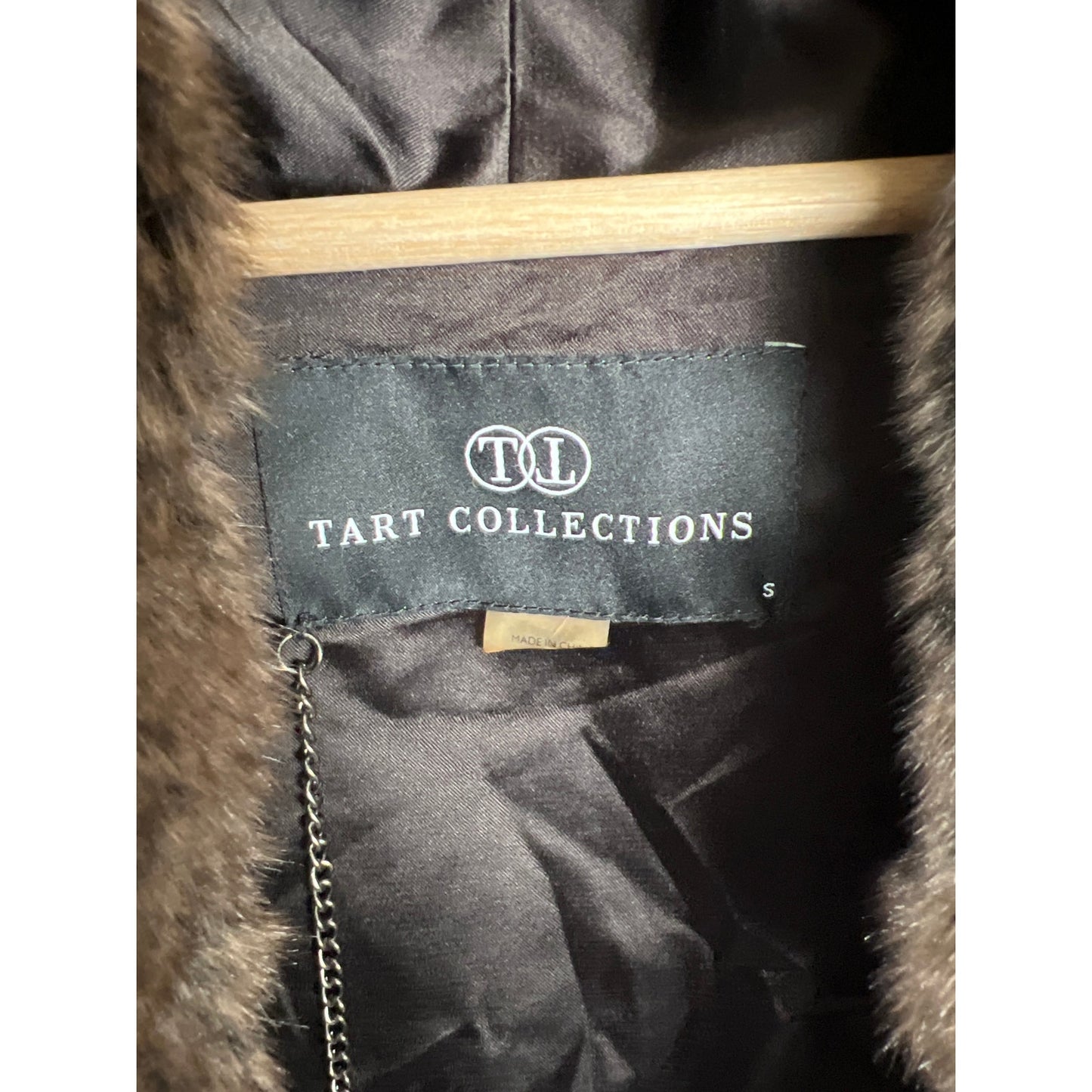 Tart Collections Women's Brown Faux Fur Sleeveless Vest Small