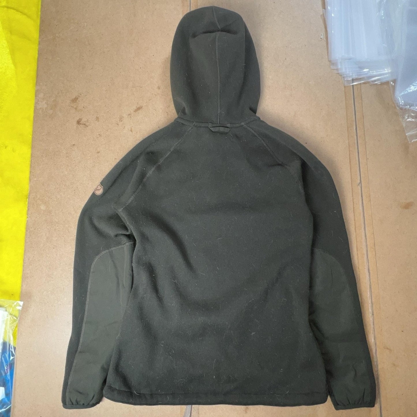 FJALLRAVEN Sweater Womens L Green Ovik Fleece Hoodie Full Zip Pockets Outdoor