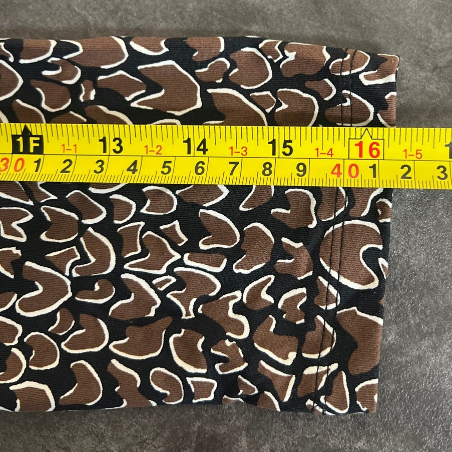 J. McLaughlin Animal Print Black/Brown Women Top Medium