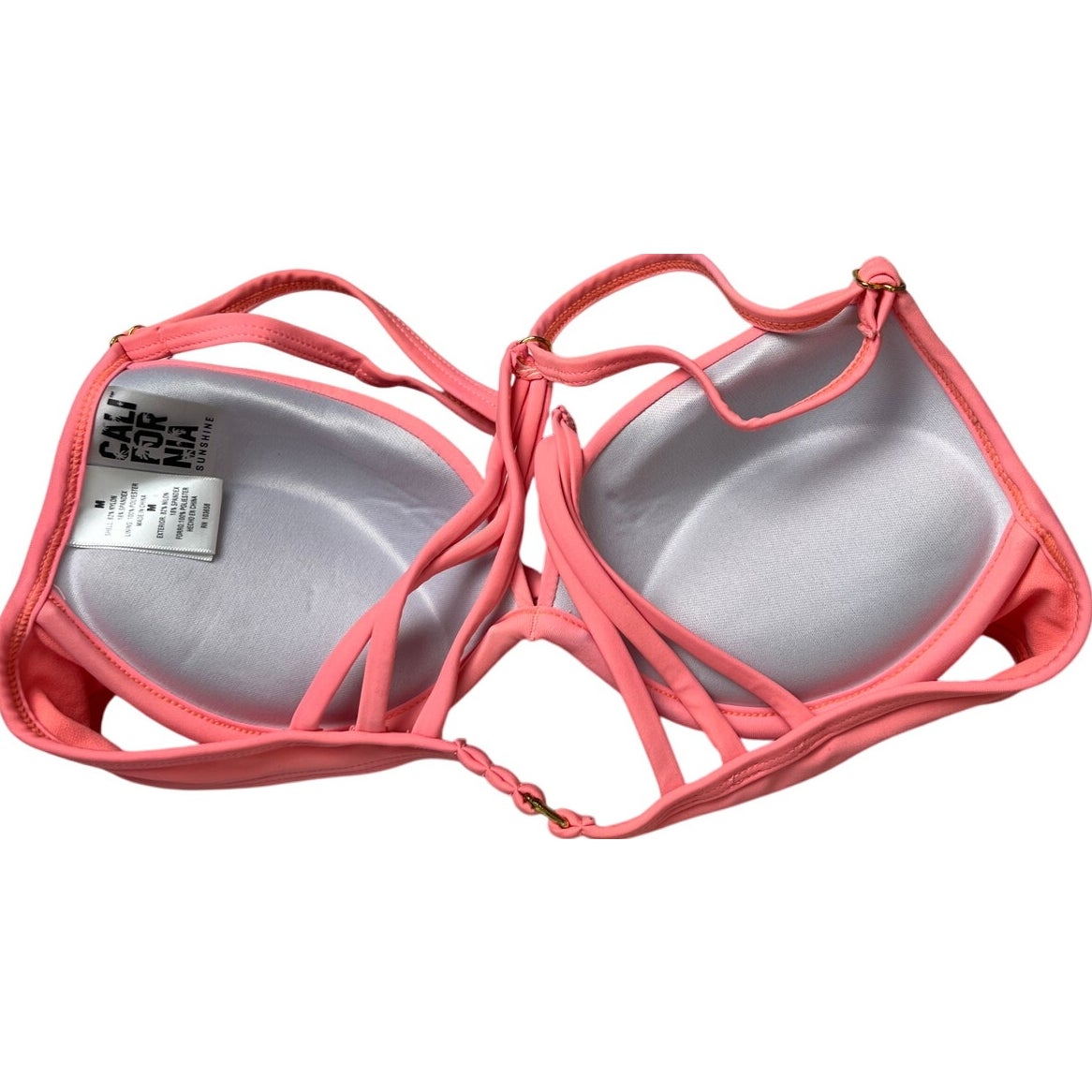 California Sunshine Pink Bikini Top Adjustable Strap Medium