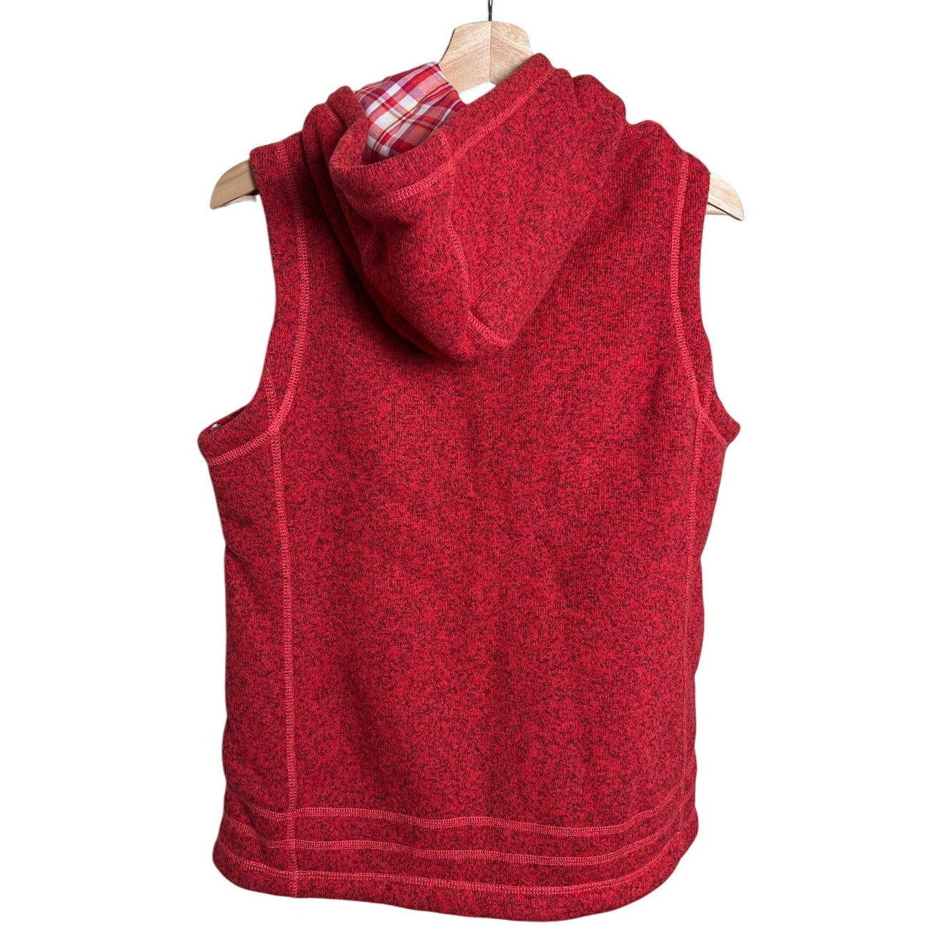 The North Face Womens Red Vest 100% Polyester Heathered Crescent Large