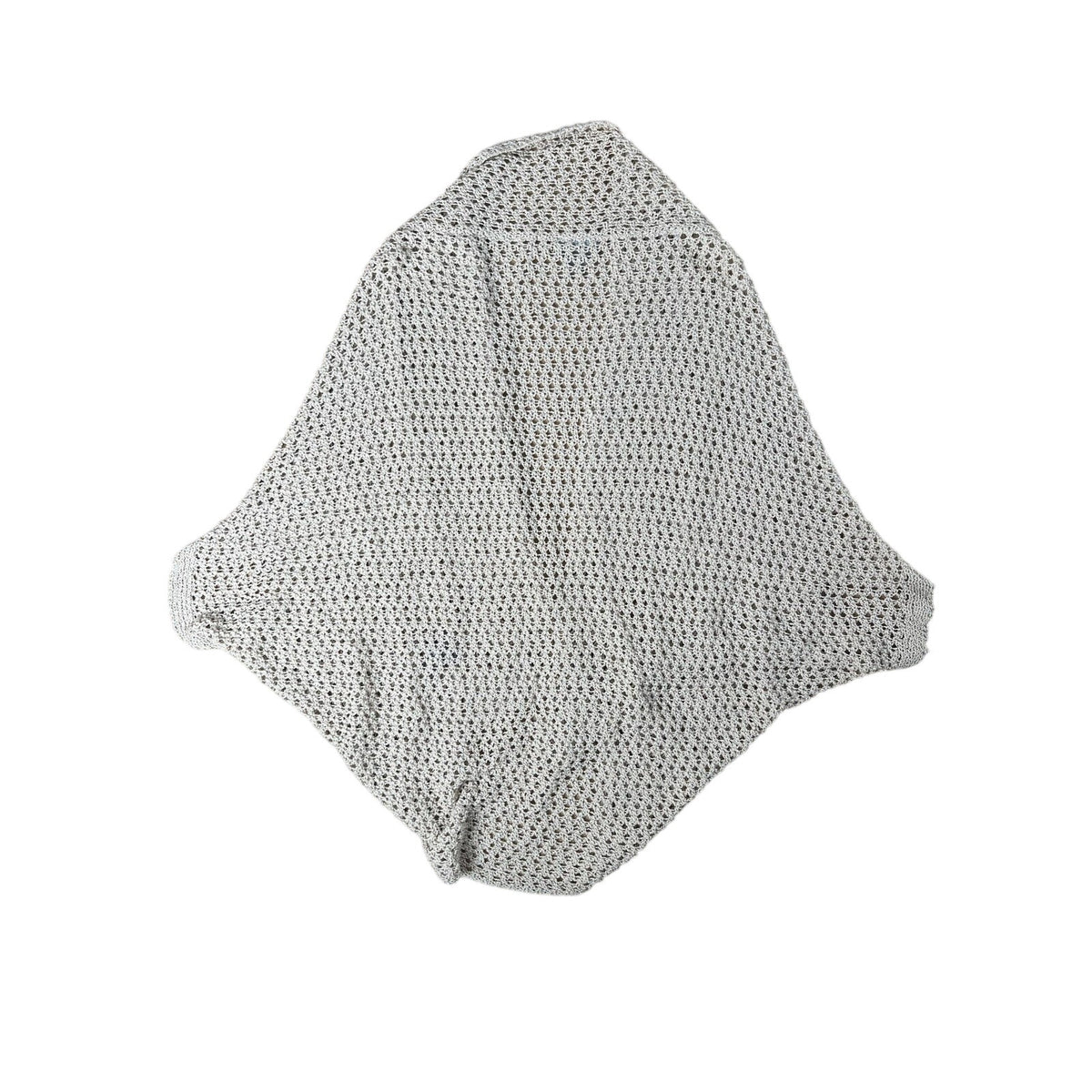 JANA Shrug Womens L/XL Beige Open-Knit Lightweight Collared Crochet Oversized
