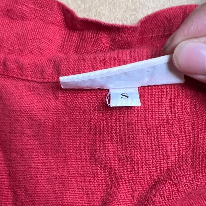 Bryn Walker 100% Linen Red Wrap Top Sleeveless Size S