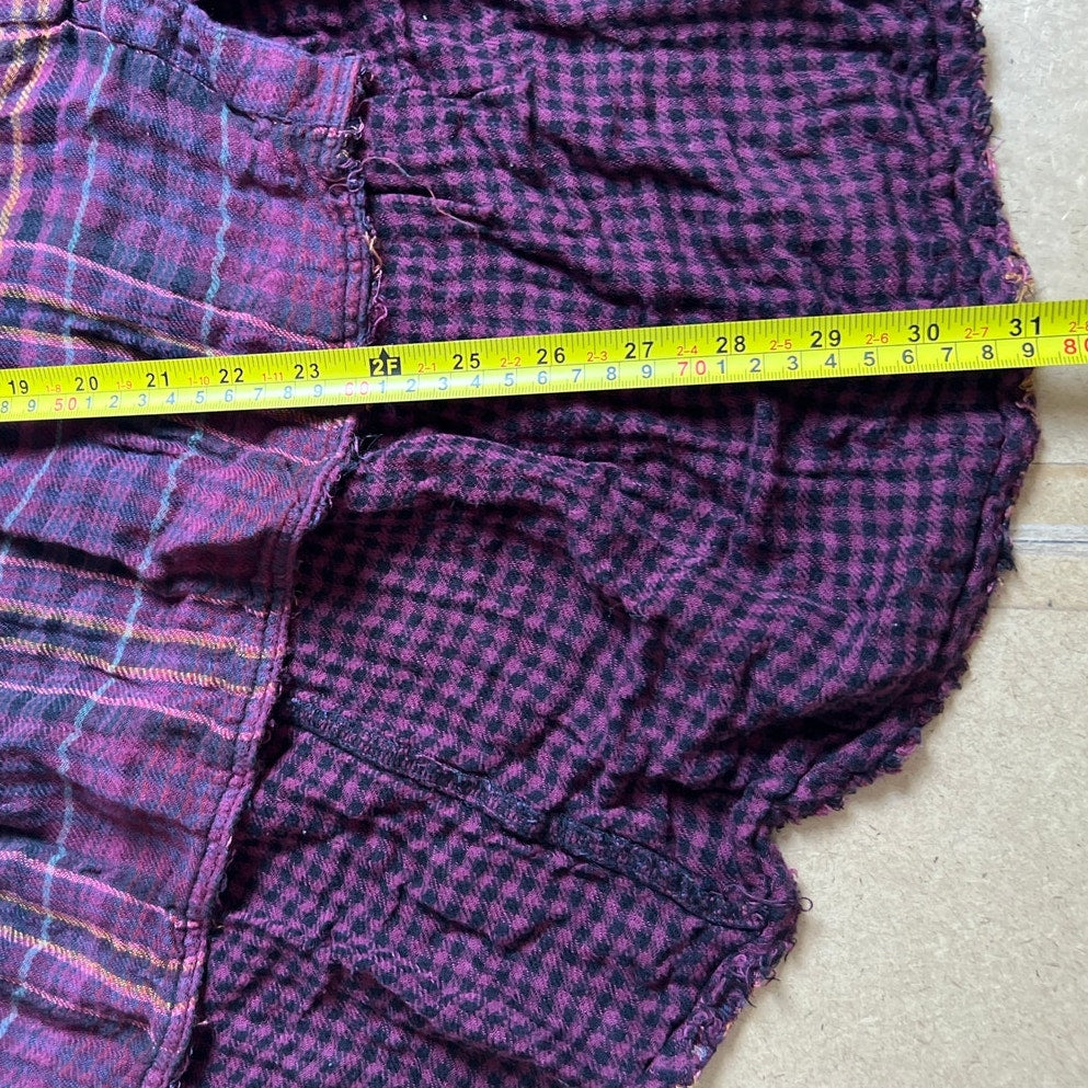 Free People Come On Over Double Knit Multicolor Plaid Flannel Women’s Top Large