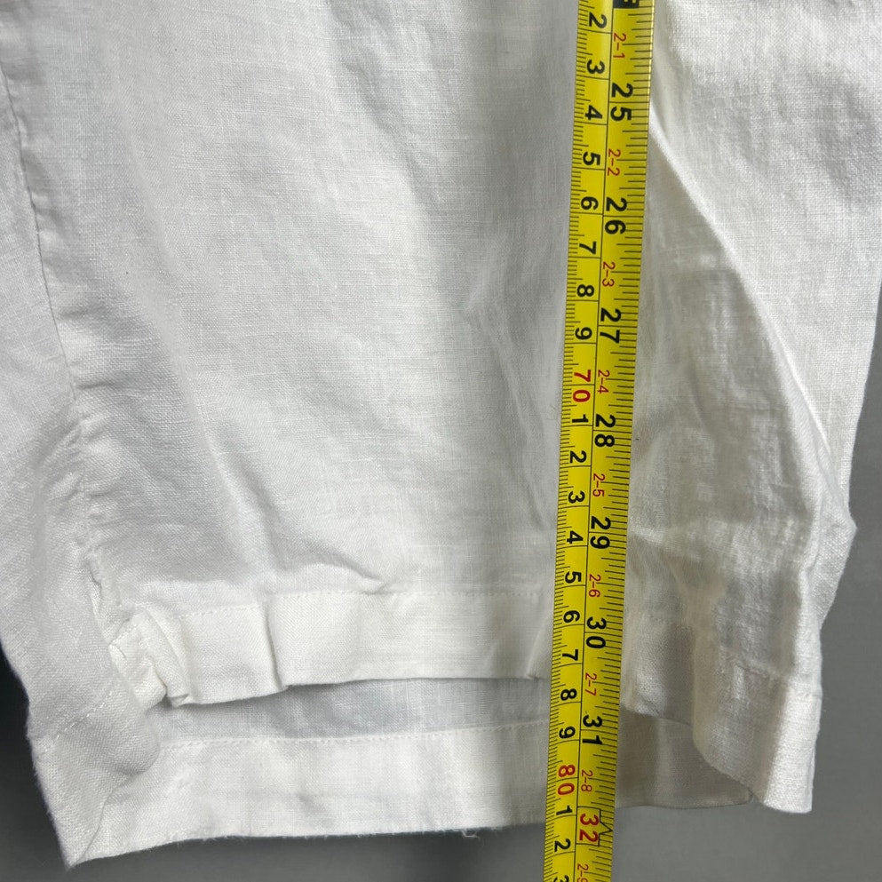 Allen Allen XL Linen Wide Leg Capri Pants Straight Leg