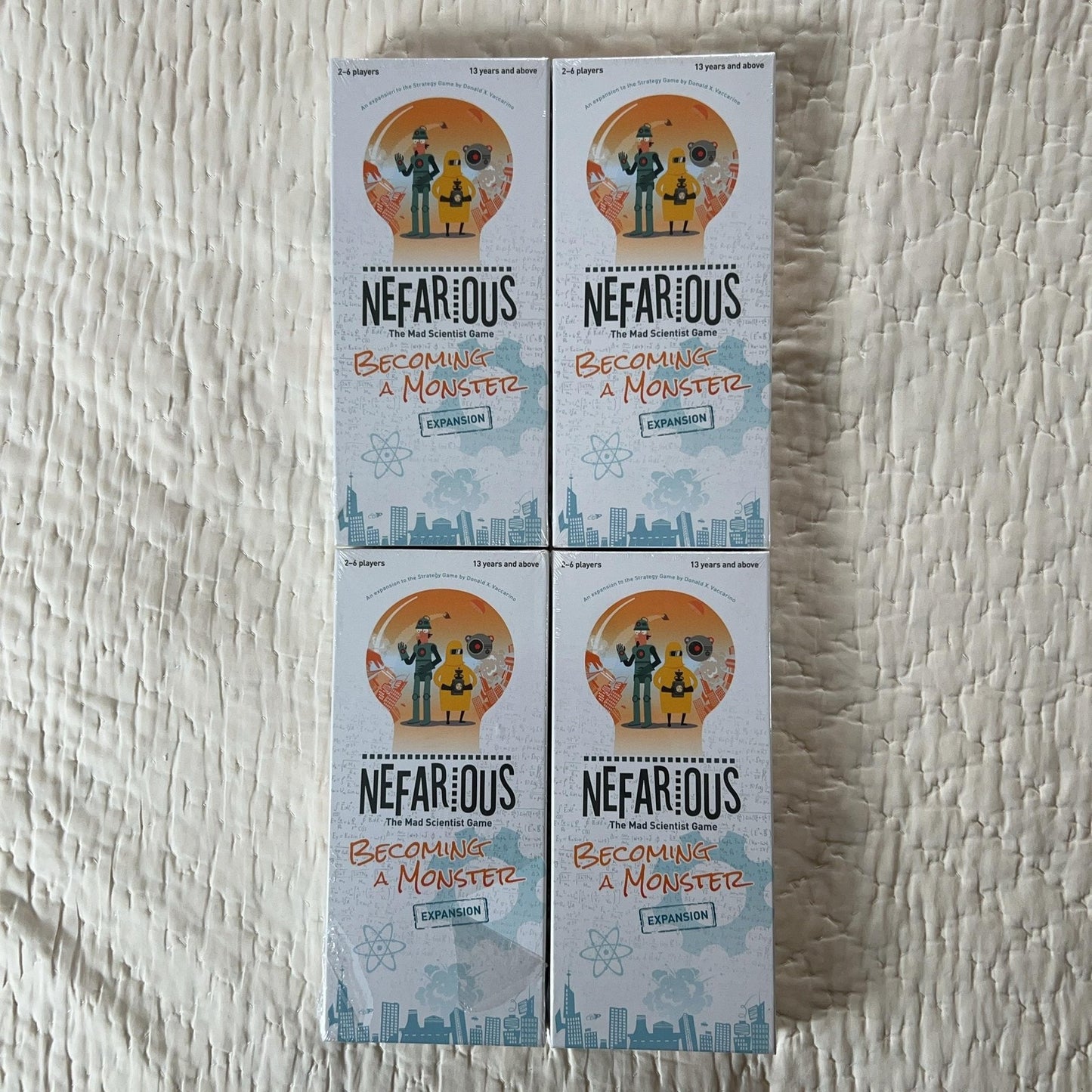 USAopoly Nefarious Becoming A Monster Board Game Expansion Lot Of 4 New Sealed