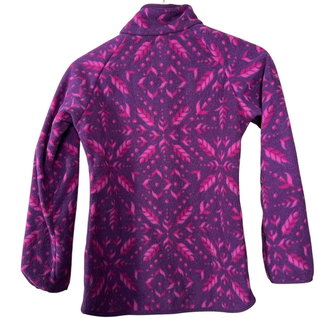 Columbia Frozen II Size Medium Kids 10/12 Purple Snowflake Fleece Zip Up