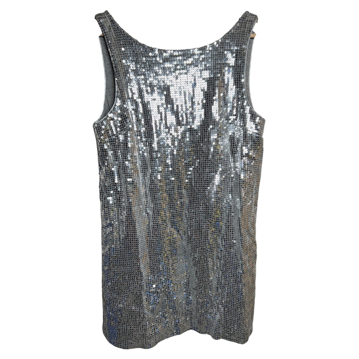 Y2K Sequin Silver Metallic 100% Cotton Tank Top *Dimensions In Picture*