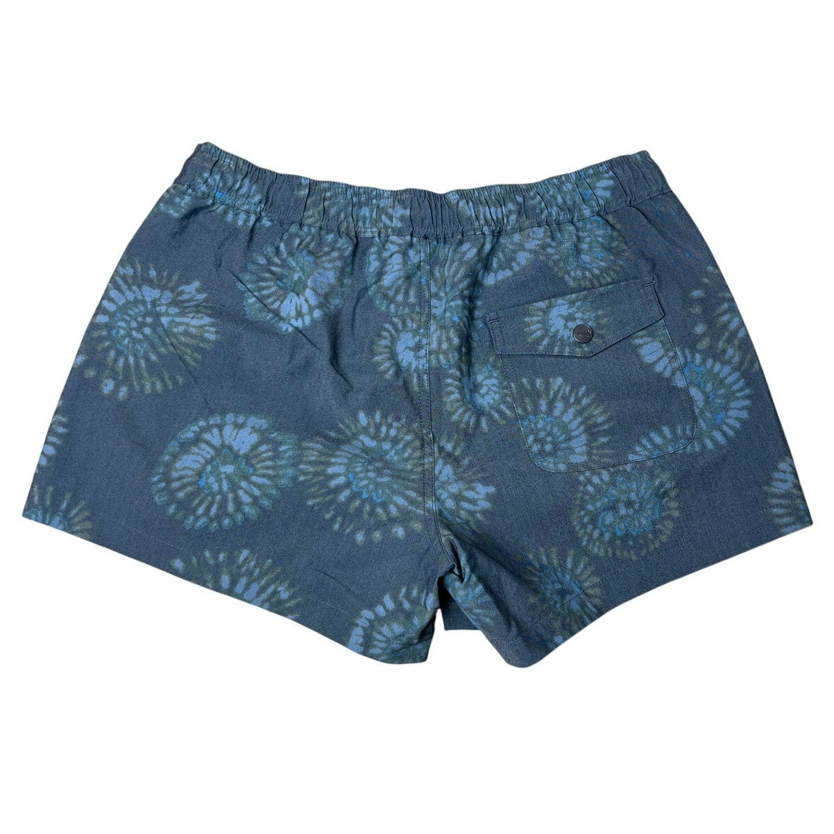 Toad Co Shorts Men Small Blue Organic Cotton Blend Stretch Geometric Drawstring