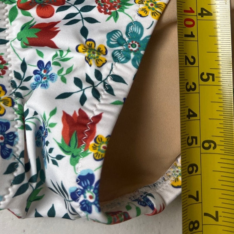 J. Crew Liberty Ruffle Hipster Bikini Bottoms Size Large NWT