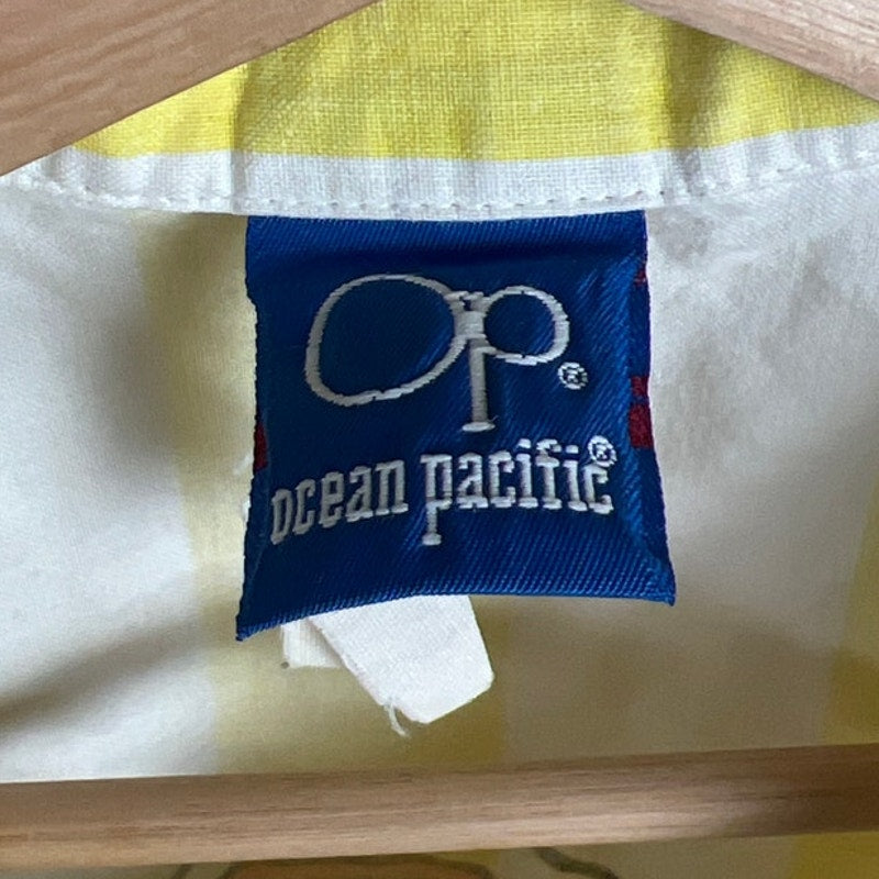 1987 Ocean Pacific Large Vertical Stripe Surf Lounge Shirt