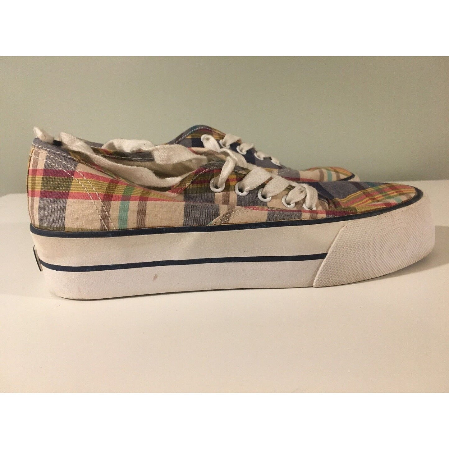 POLO Ralph Lauren Women's Plaid Tennis Sneaker Shoes Sz 4