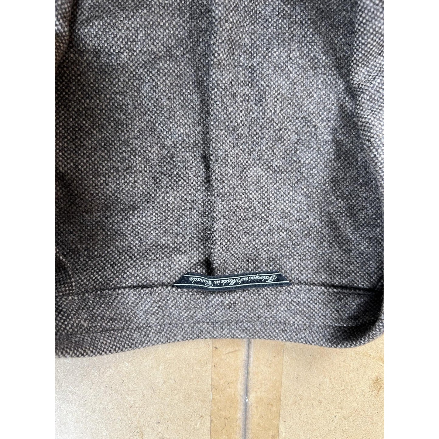 Blazer Mens 46 Gray Wool-Blend Tweed Patch Pocket Two-Button Made In Canada
