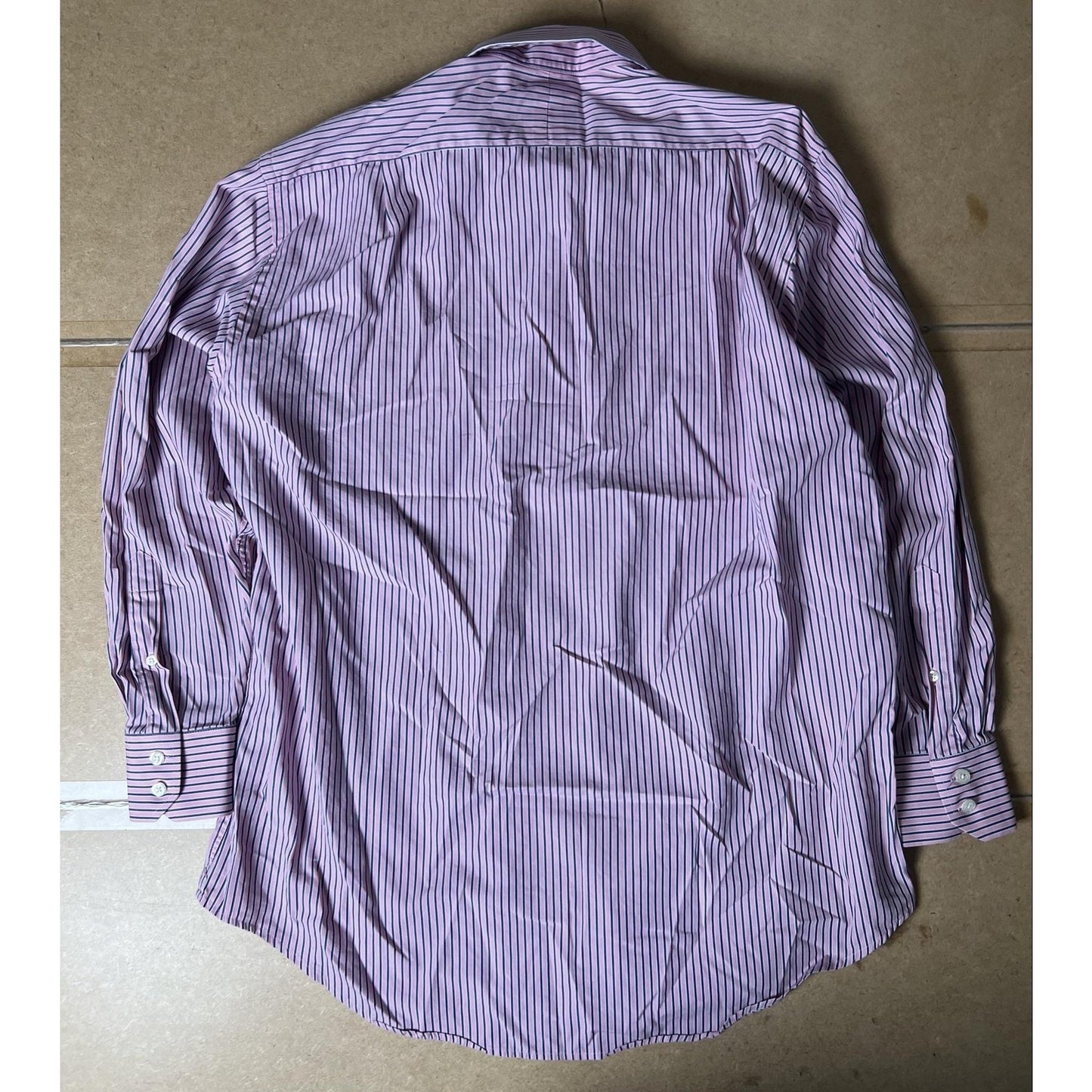 Hawes & Curtis Shirt Mens XL Pink Striped Long Sleeve Button Up Cotton Business
