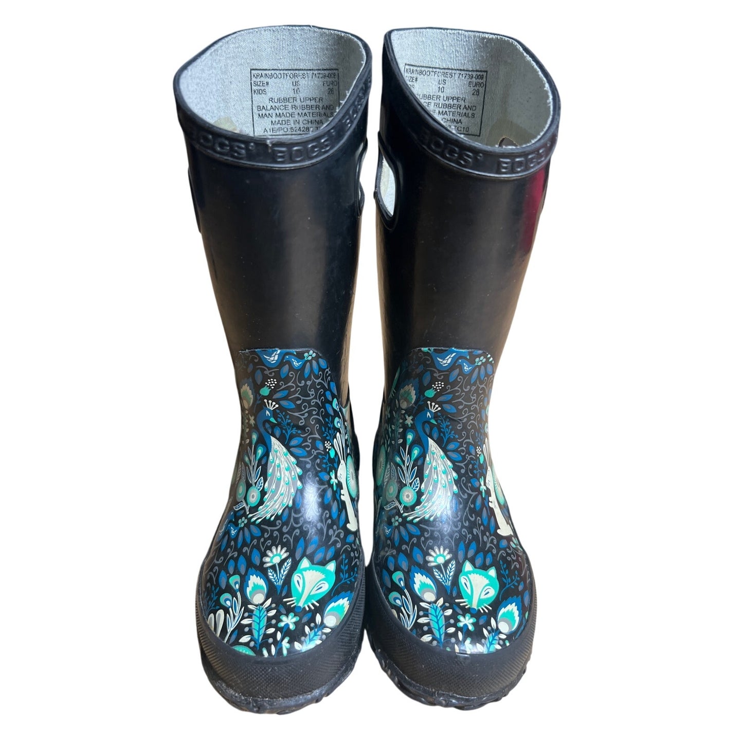 BOGS Classic High Blue Floral Boot Size Kids 10 Warm Rain Waterproof
