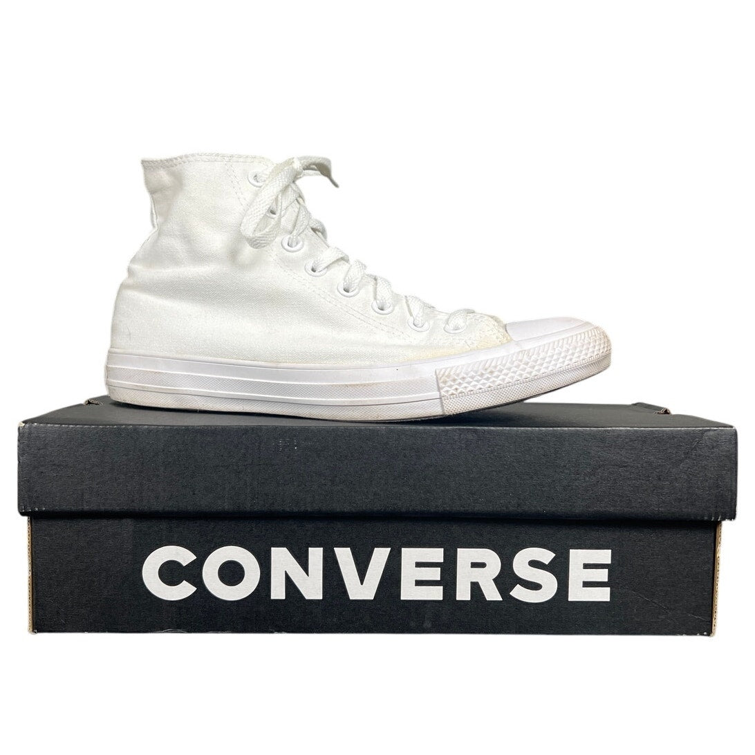 Converse High Top Size 8 Men's White Monochrome Sneakers USED