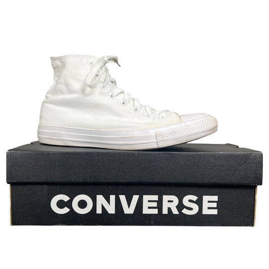 Converse High Top Size 8 Men's White Monochrome Sneakers USED