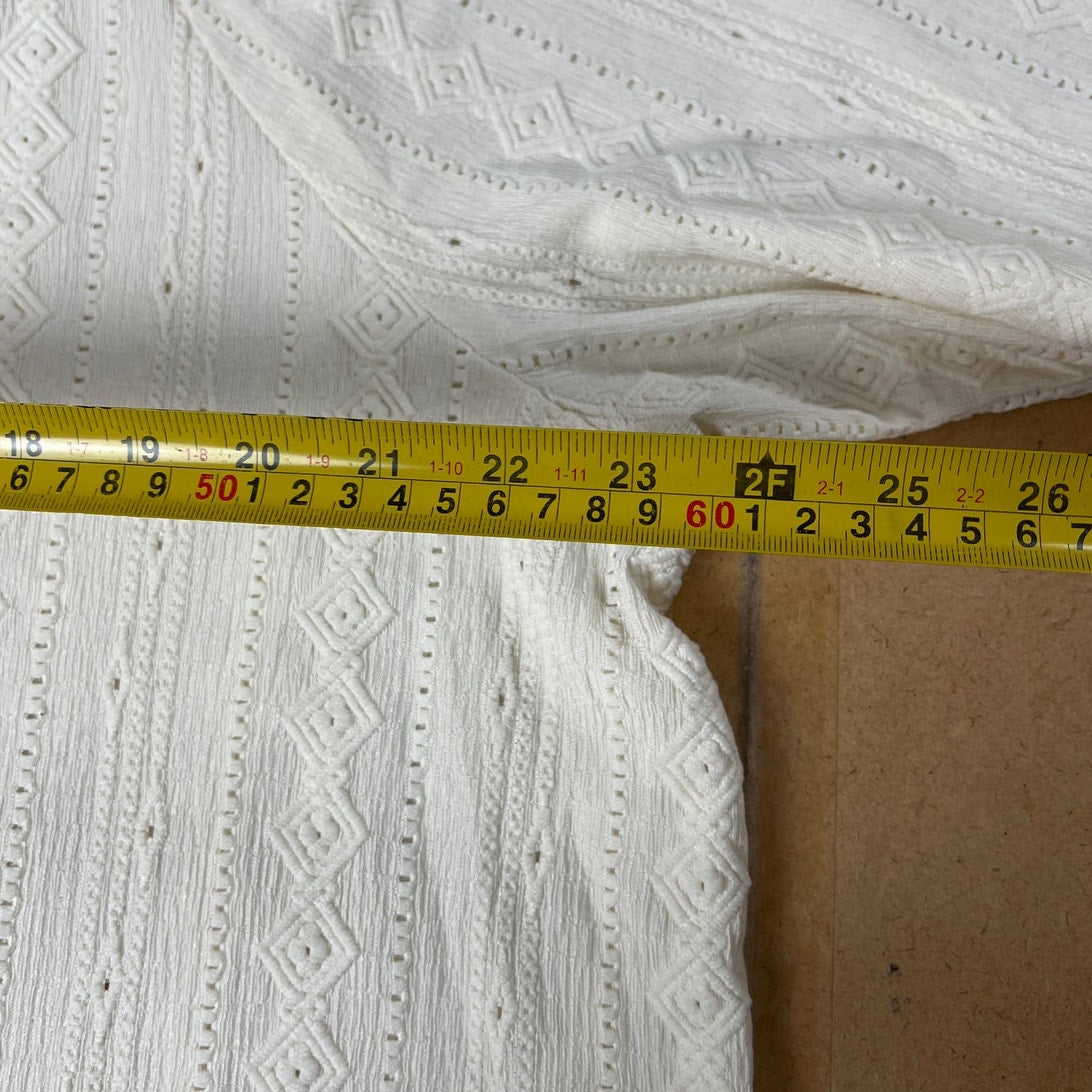 FRYE Womens White Long Sleeve Textured Blouse Shirt Size 2XL