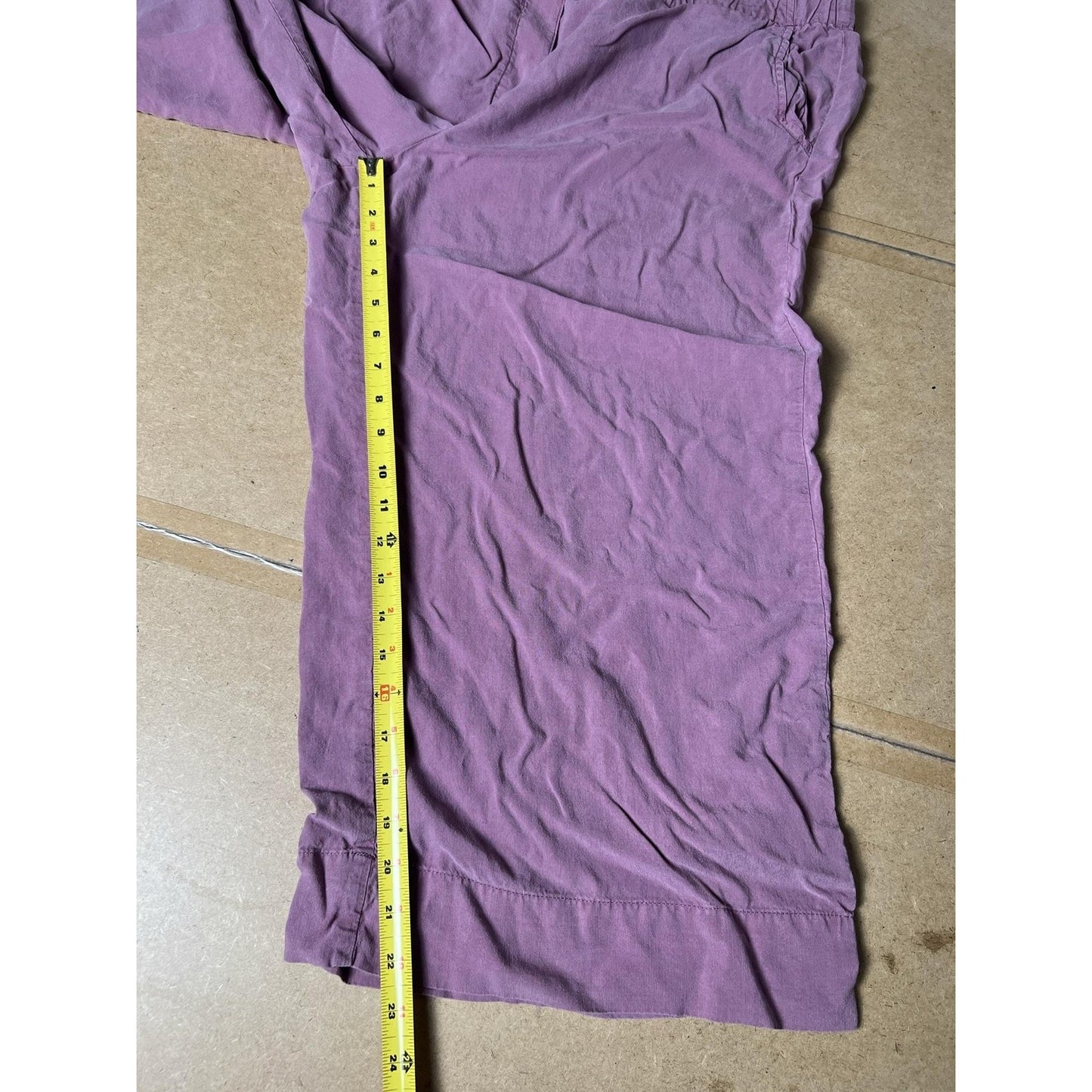 Pure Jill Pants Womens XL Purple Capri Pull On Elastic Waist Pockets Lyocell