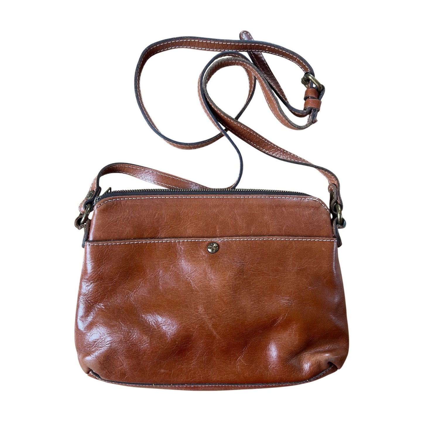 Vintage Patricia Nash Brown Leather Cross Body Shoulder Bag