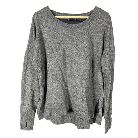 Athleta Size Large Pullover Space Heather Gray Crewneck Women's